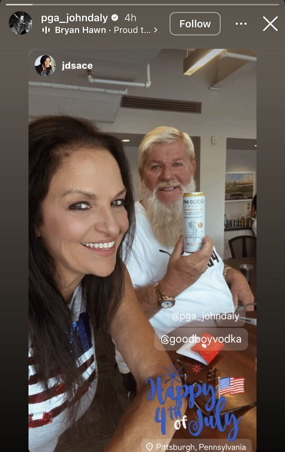 Still taken from Daly’s Instagram story _ Image Source: Instagram/@pga_johndaly